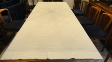 ANTIQUE HAND EMBROIDERED FLORAL WHITE LINEN TABLECLOTH 89 x 97" EUC