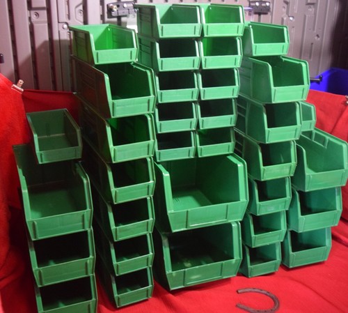 CONTAINERS (34 PK) LARGE U-LINE NUT BOLT ORGANIZER LOT SMALL PARTS BINS STORAGE