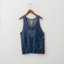 Club Z Denim Women's Size 14/16 Bejeweled Jean Shirt Embroidered Rhinestone