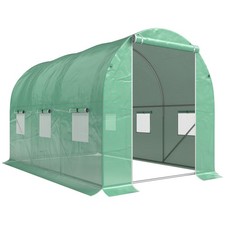 Outsunny Walk-in Polytunnel Greenhouse, Outdoor Garden Tunnel Greenhouse Tent