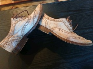 Bed Stu Men’s Lita Tan Distressed Leather Wingtip Oxford Size US 8.5 Bed Stu Men main image 2
