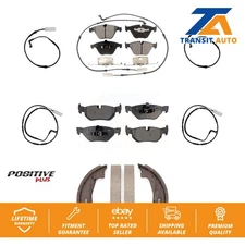 Front Rear Semi-Metallic Brake Pad Extra Wear Sensor Kit (7Pc) For BMW 328i 323i