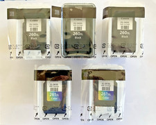 5 VIRGIN EMPTY GENUINE CANON INK CARTRIDGES-3-260XL BLACK 2-261XL COLOR
