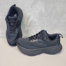 Hoka One One Bondi 8 Women  s Size 8B Running Shoes Black on Black