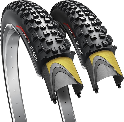 Bici Copertoni MTB 27.5 X 2.25 - Coppia Pieghevole Gomme Nero 57-584 Con Antifor - Foto 6 di 12