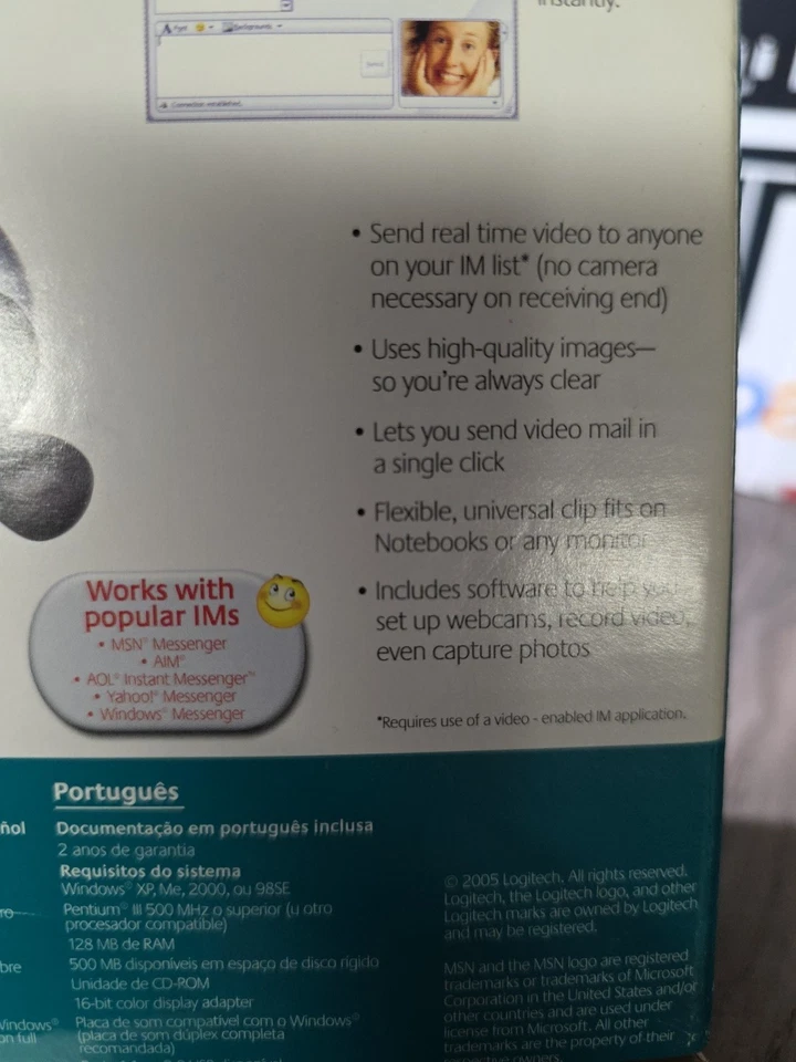 Logitech QuickCam 2004 IM Webcam USB Bonus Clip & Headset Software 961361-0403 - Image 3 of 4