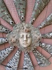 Vintage Large Metal Windmill Wall Art Sun Goddess Face Sculpture Garden Decor — photo 3