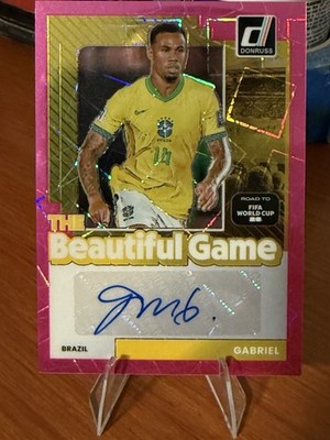 2025-26 Donruss Road to FIFA WC Gabriel Pink Brazil Auto BG-G Beautiful Game