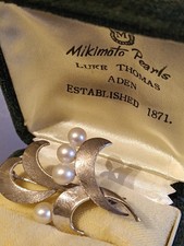 Mikimoto Solid Silver and Akoya Pearl Brooch genuine item
