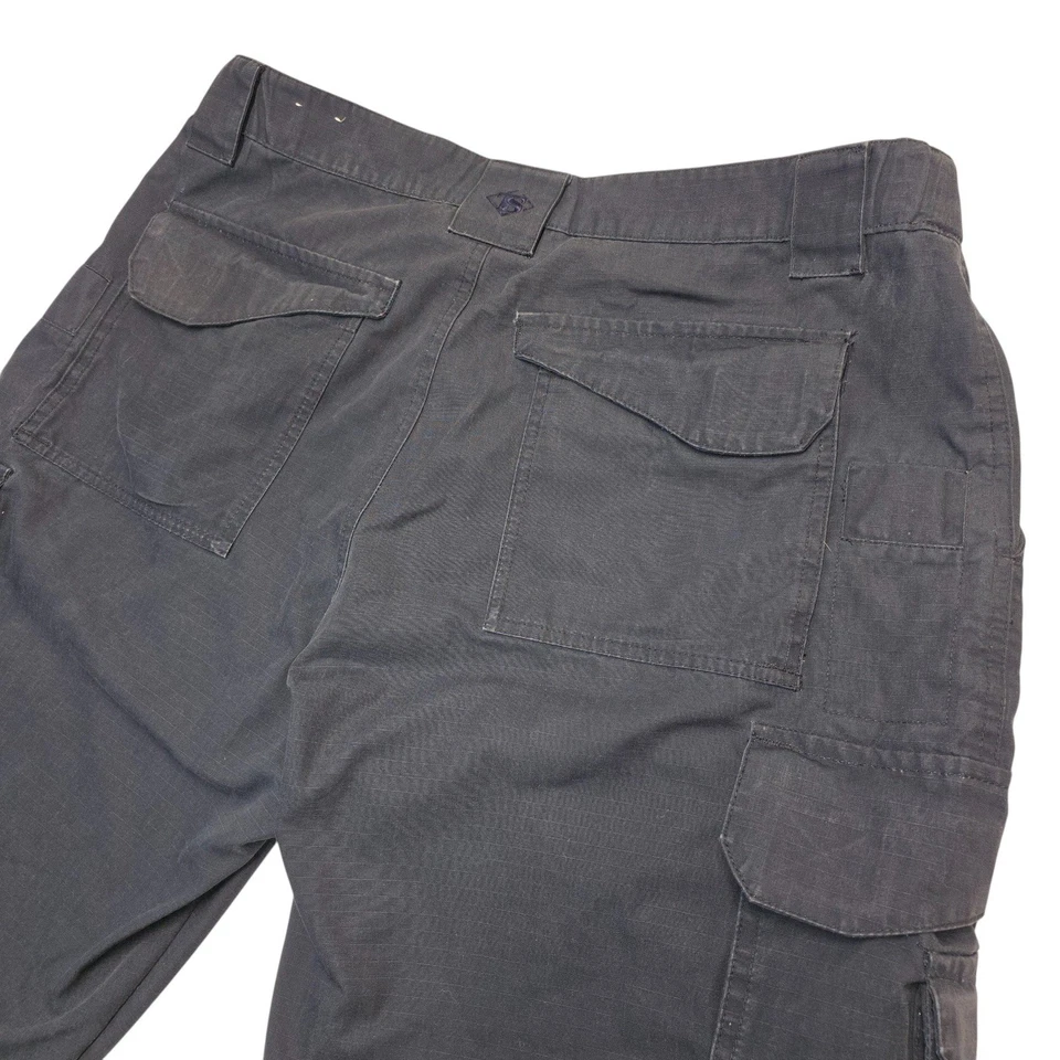 Tru-Spec Tactical Cargo Pants Men's 38x30 Black Ripstop Pockets Polyester Cotton - Image 4 of 4