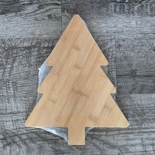 New 13" Wooden Christmas XMas Tree Cutting Charcuterie Board Fruit Cheese Tray