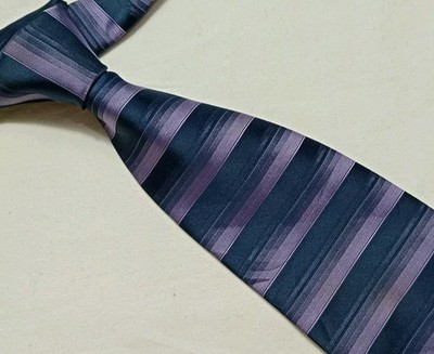 Willson Men's Tie Purple Striped Pattern Classic Necktie Formal Business Casual 