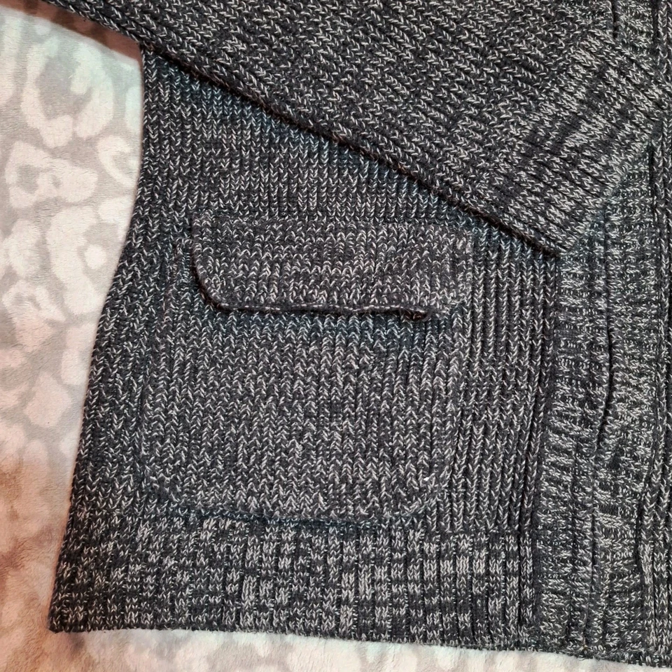 Cárdigan Suéter Alfani Para Hombres Negro Marl Peso Pesado Cremallera Frontal Talla M Calce Regular Foto 2 de 4