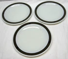 3 VINTAGE PYREX TABLEWARE BY CORNING "EBONY" 9" LUNCHEON PLATES - MADE IN USA