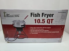 10.5 Qt Propane Gas Fish Fryer Aluminum Pot Strainer Heavy Duty Cooker Steamer