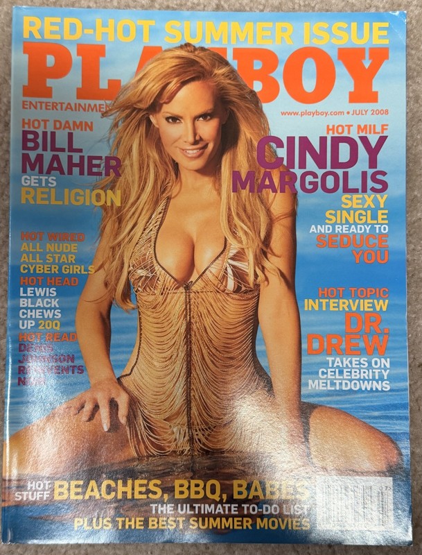 Playboy Magazine July 2008 Cindy Margolis, Cyber Girls, Laura Croft CF