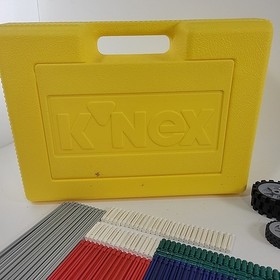 Lot Vintage 1992 K'NEX Yellow Box Hard KNEX Carrying Case 1.5 Lbs of Pieces