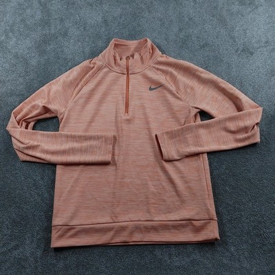 Nike Top Damen XS Pfirsich Laufen Dri-Fit Viertelreißverschluss Element Pacer Sport Fitnessstudio