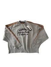 Palm Angels Gray Sweatshirt With "Sunday Life Is Palm" Print Medium Cotton & Pol