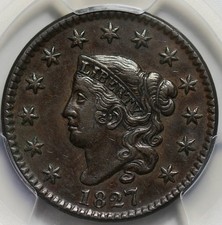 1835 1C Small 8, Stars, BN (Regular Strike) Coronet Head Cent