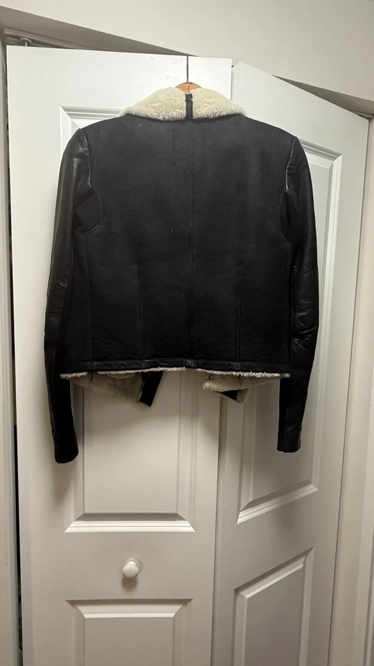 VEDA Womens Moto Leather Jacket Black Cropped Buttery Soft  Sz Small - Image 2 of 4