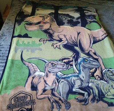 Official Jurassic World Camp Cretaceous Kids Throw  Blanket 60''x46'' Bedding Dino