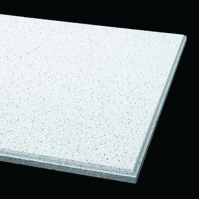 Armstrong 1758B Fine Fissured Ceiling Tile, 24 In W X 24 In L, Beveled Tegular,