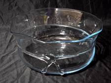 Vintage BLENKO 11.5" Centerpiece Fruit Vegetable Serving Bowl With Ribbon Decor