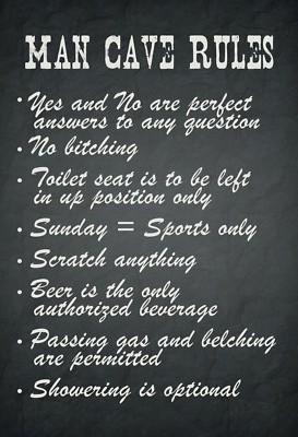 Blechschild 18x12 man cave rules Männer Regeln Wand Deko Bar Kneipe Sammler Gesc