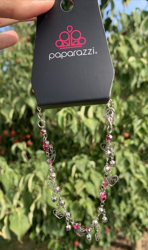 Rhinestone & Heart Bracelet Paparazzi Red Jewelry Valentine Wishes BNWT - Picture 2 of 3