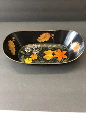 Vintage Antique tole  Sarreid Ltd  Signed Painted Rustic Metal Farmhouse Bowl 