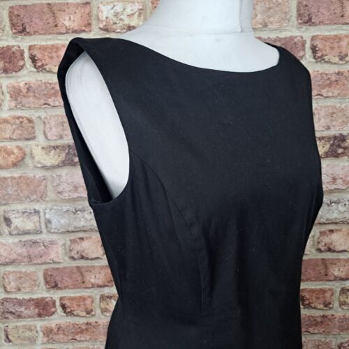 Abito midi Laura Ashley 14 nero aderente svasato foderato cotone elasticizzato - Foto 4 di 10