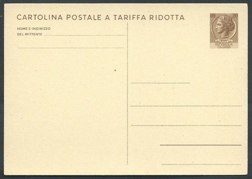 1970 ITALIA CARTOLINA POSTALE SIRACUSANA 20 LIRE - F - 第 1/1 張圖片