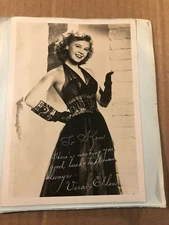 Vera-Ellen Rare Early Original Autographed Photo '40s On The Town