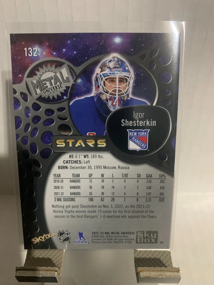 2022-23 Skybox Metal Universe Igor Shesterkin #132 New York Rangers - Image 2 of 2