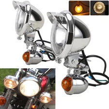 Passing Spot Fog Light Bar w/ Turn Signals Lamp For Harley Softail FatBoy FLSTF