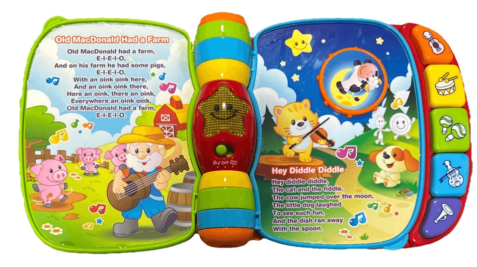 VTech Musical Rhymes Book Baby & Toddler Toy Educational Learning Red 6-36 Month - Image 3 of 4
