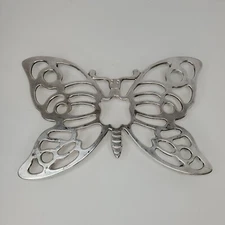 Vintage Leonard Silverplate Butterfly Trivet Hot Plate Dish Holder 10.5" x 7"
