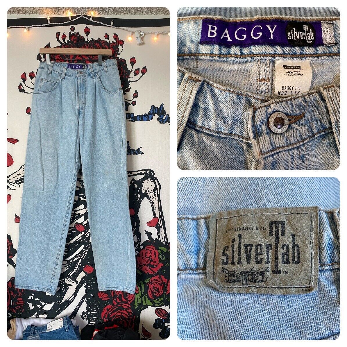 VTG 90s Levi's SilverTab Jeans Men's Baggy Fit Purple Label VTG 90s Levi's SilverTab Jeans Men's Baggy Fit Purple Label
