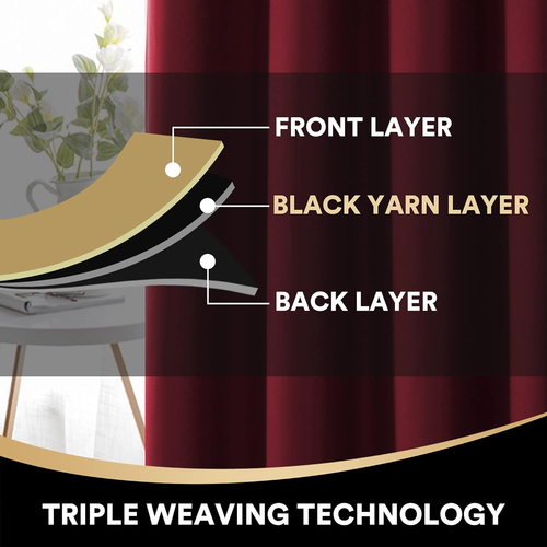 Christmas Decorations 100% Blackout Curtains for Bedroom Sound Proof Drapes with - Picture 4 of 7