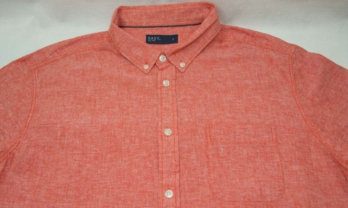 ^ MENS EASY SHIRT SHORT SLEEVE LINEN BLEND SIZE L EXCL #../ - Picture 6 of 8
