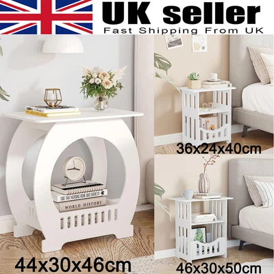 Bedside Table White Drawer Cabinet Small Side End Table Nightstand Storage Shelf