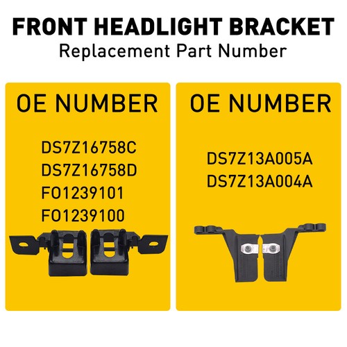 4Pc Headlight Lamp Mount Bracket Left+Right For 2013 2014 2015 2016 FORD FUSION - Foto 7 di 18
