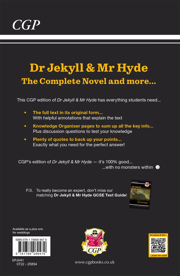 New The Strange Case of Dr Jekyll & Mr Hyde - The Complete Novel KS4 CGP - Image 2 of 4