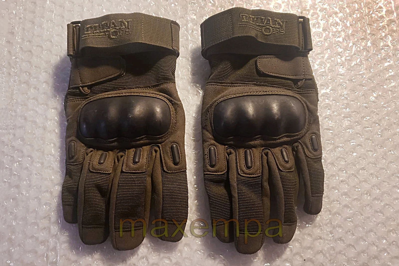 TitanOPS Black Tactical Hard Knuckle Military Security Combat Army Police Gloves