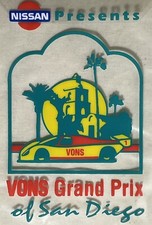 Nissan Vons 1992 Grand Prix of San Diego IMSA vinilo soporte de credencial de carrera