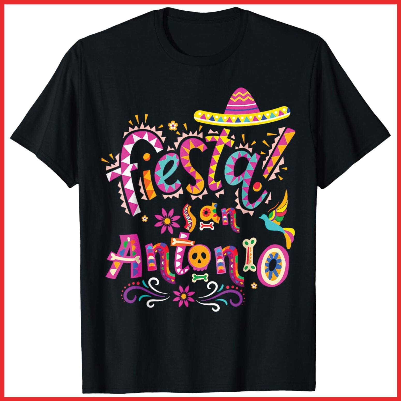 Fiesta Squad San Antonio Texas Cinco De Mayo Black Cotton T-Shirt S-5XL