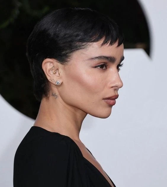 Pelucas cortas de pelo humano pixie corte pixie pelucas cortas negras onduladas pelucas cortas en capas Foto 4 de 4