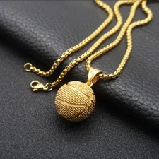 Sports Jewelry Athletic Pendant Necklace Basketball B-Ball