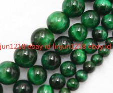 6/8/10/12/14mm Natural Gemstone Green Tiger's Eye Round Loose Beads 15'' AAA 